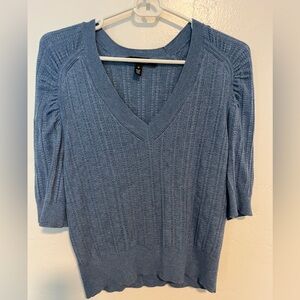 White House Black Market Sky Blue Knit Top